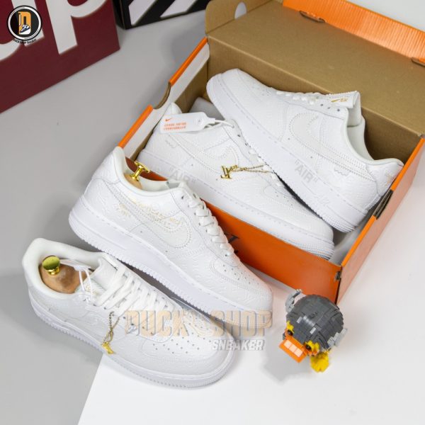 Giày Louis Vuitton x Nike Air Force 1 Low By Virgil Abloh White Siêu Cấp - Hình ảnh 3