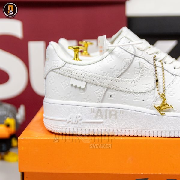 Giày Louis Vuitton x Nike Air Force 1 Low By Virgil Abloh White Siêu Cấp - Hình ảnh 10