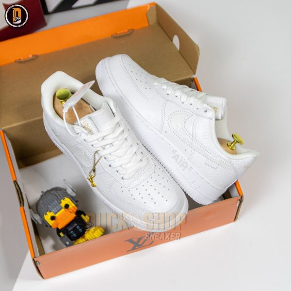 Giày Louis Vuitton x Nike Air Force 1 Low By Virgil Abloh White Siêu Cấp - Hình ảnh 5