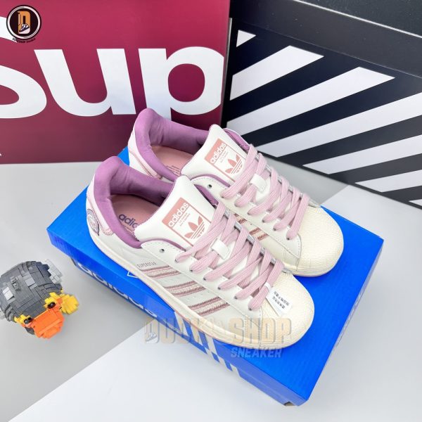 Giày Adidas Original Superstar Pink Beige Siêu Cấp - Hình ảnh 2