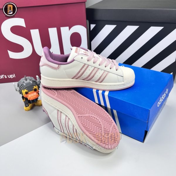 Giày Adidas Original Superstar Pink Beige Siêu Cấp - Hình ảnh 3