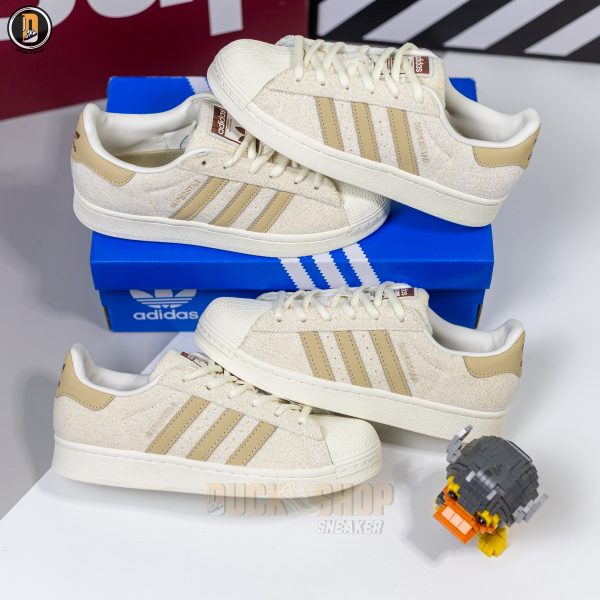 Giày Adidas Superstar W Off White Lin Khaki 'Brown' - Hình ảnh 5
