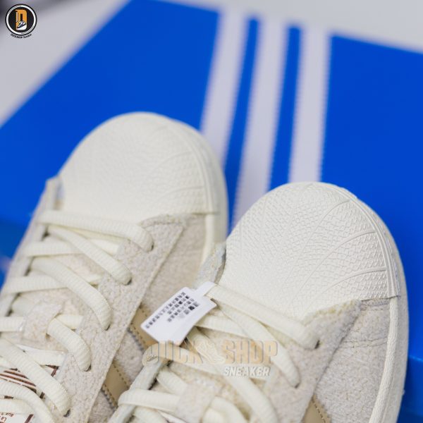 Giày Adidas Superstar W Off White Lin Khaki 'Brown' - Hình ảnh 8