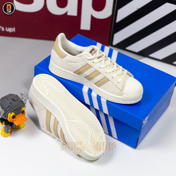 Giày Adidas Superstar W Off White Lin Khaki 'Brown' - Hình ảnh 11