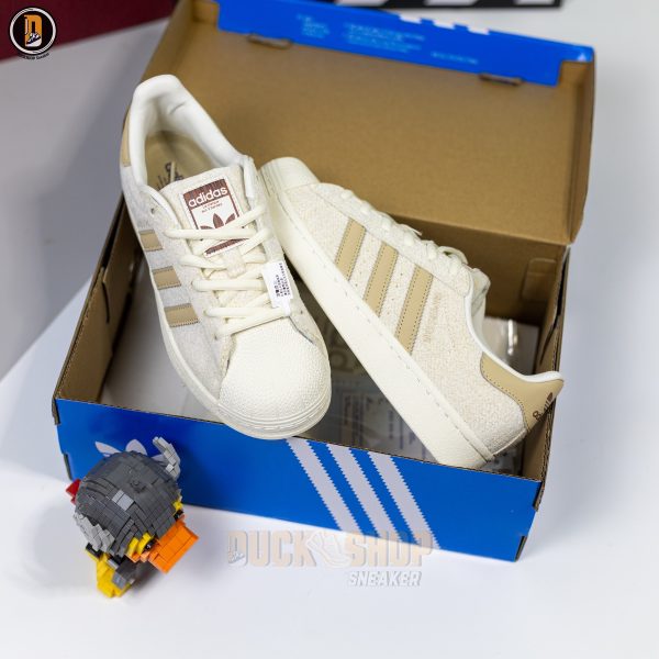 Giày Adidas Superstar W Off White Lin Khaki 'Brown' - Hình ảnh 3
