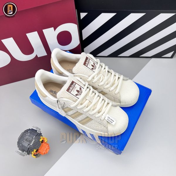 Giày Adidas Superstar W Off White Lin Khaki "Brown' Siêu Cấp - Hình ảnh 2