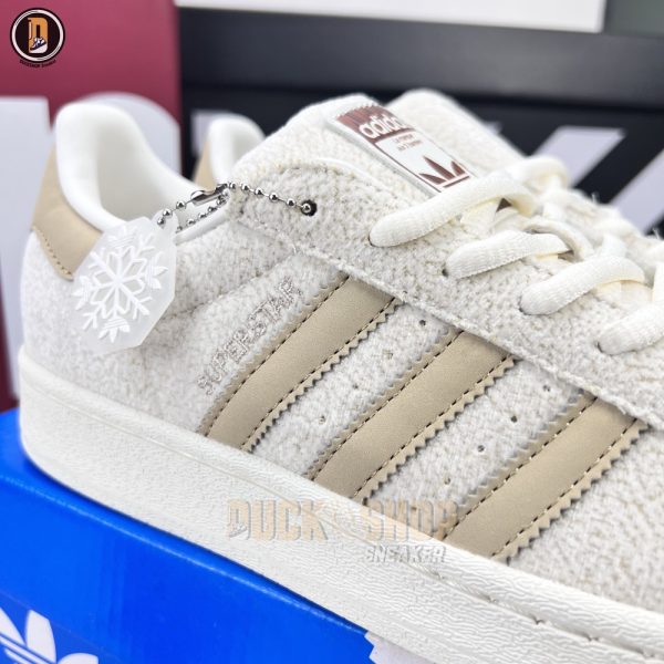 Giày Adidas Superstar W Off White Lin Khaki "Brown' Siêu Cấp - Hình ảnh 4