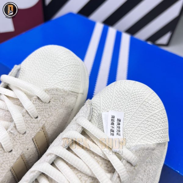 Giày Adidas Superstar W Off White Lin Khaki "Brown' Siêu Cấp - Hình ảnh 6