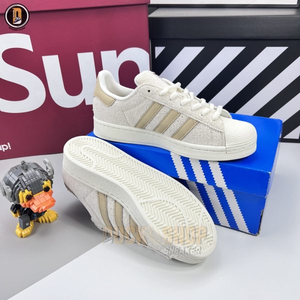 Giày Adidas Superstar W Off White Lin Khaki "Brown' Siêu Cấp - Hình ảnh 3