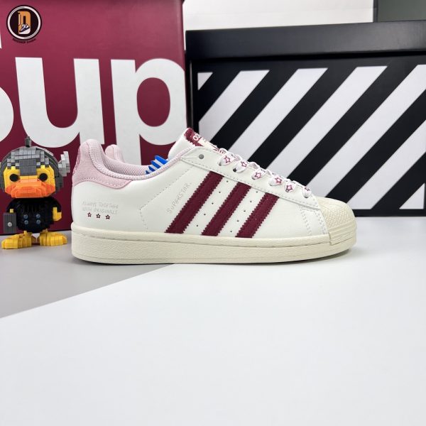 Giày Adidas x YU NAGABA Superstar Off-White Burgundy Siêu Cấp