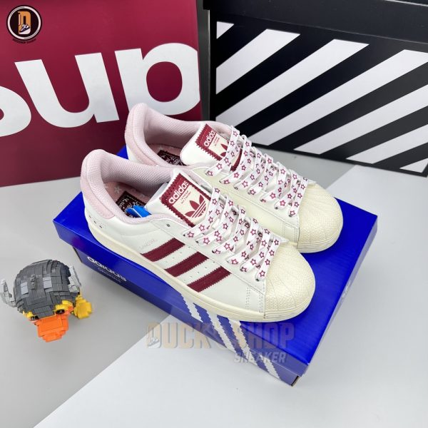 Giày Adidas x YU NAGABA Superstar Off-White Burgundy Siêu Cấp - Hình ảnh 2
