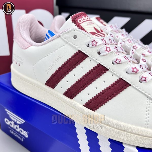 Giày Adidas x YU NAGABA Superstar Off-White Burgundy Siêu Cấp - Hình ảnh 4