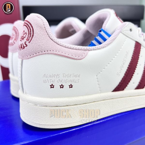 Giày Adidas x YU NAGABA Superstar Off-White Burgundy Siêu Cấp - Hình ảnh 6