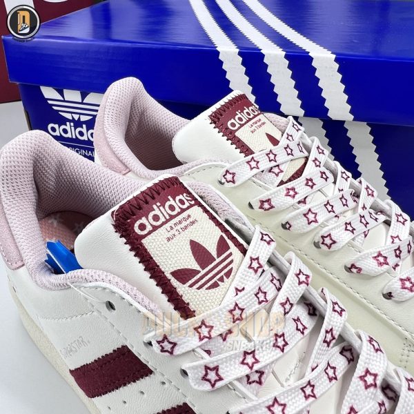 Giày Adidas x YU NAGABA Superstar Off-White Burgundy Siêu Cấp - Hình ảnh 7