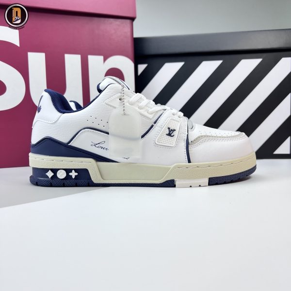 Giày Louis Vuitton Trainer #54 Signature Marine Blue Siêu Cấp