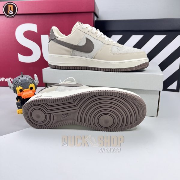 Giày Louis Vuitton x Nike Air Force 1 Low By Virgil Abloh Grey Brown Siêu Cấp - Hình ảnh 3