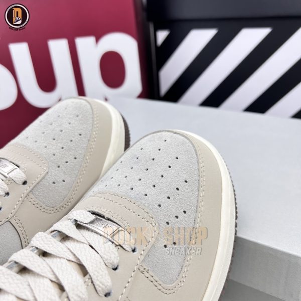 Giày Louis Vuitton x Nike Air Force 1 Low By Virgil Abloh Grey Brown Siêu Cấp - Hình ảnh 5