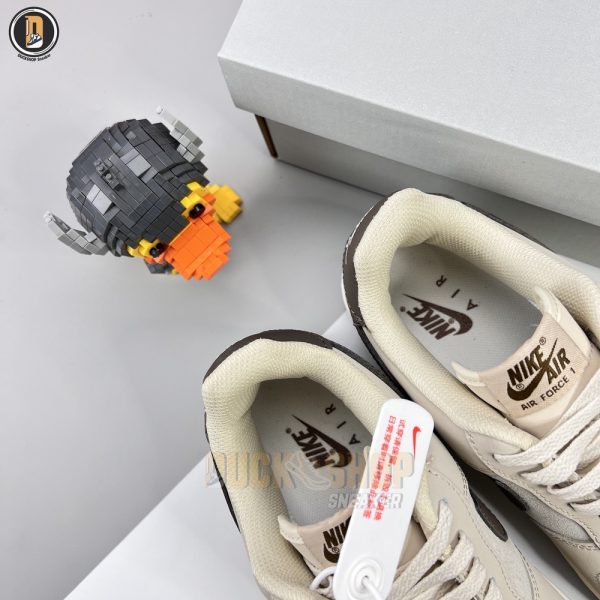 Giày Louis Vuitton x Nike Air Force 1 Low By Virgil Abloh Grey Brown Siêu Cấp - Hình ảnh 9