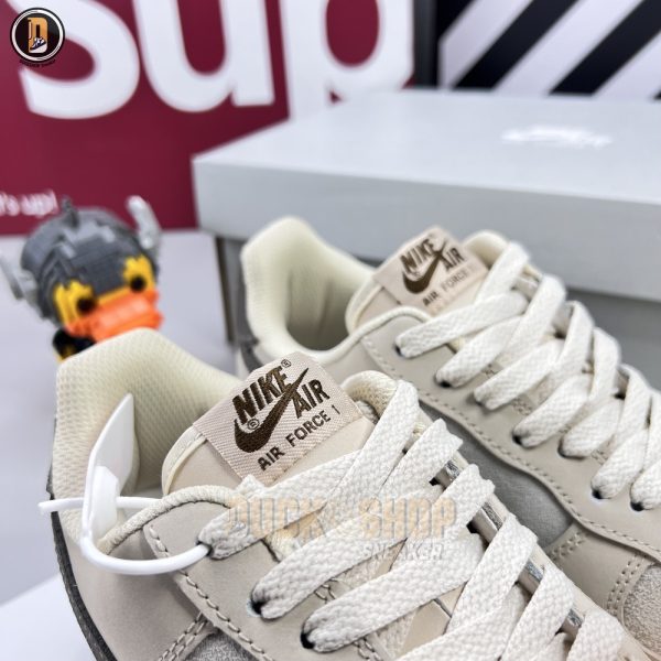 Giày Louis Vuitton x Nike Air Force 1 Low By Virgil Abloh Grey Brown Siêu Cấp - Hình ảnh 7