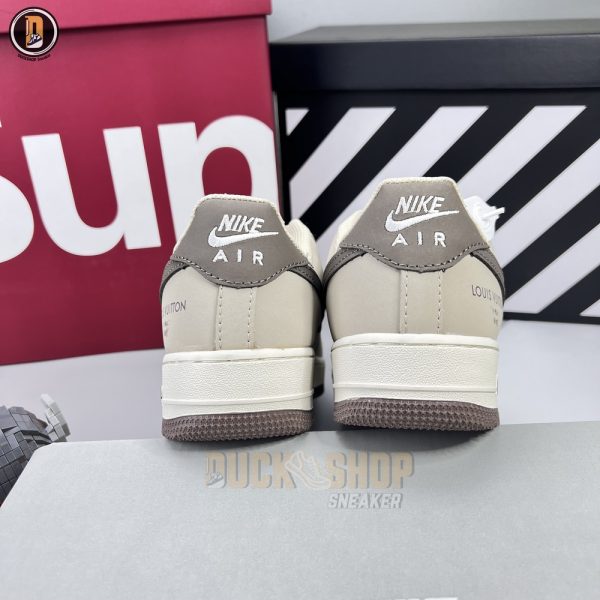 Giày Louis Vuitton x Nike Air Force 1 Low By Virgil Abloh Grey Brown Siêu Cấp - Hình ảnh 8