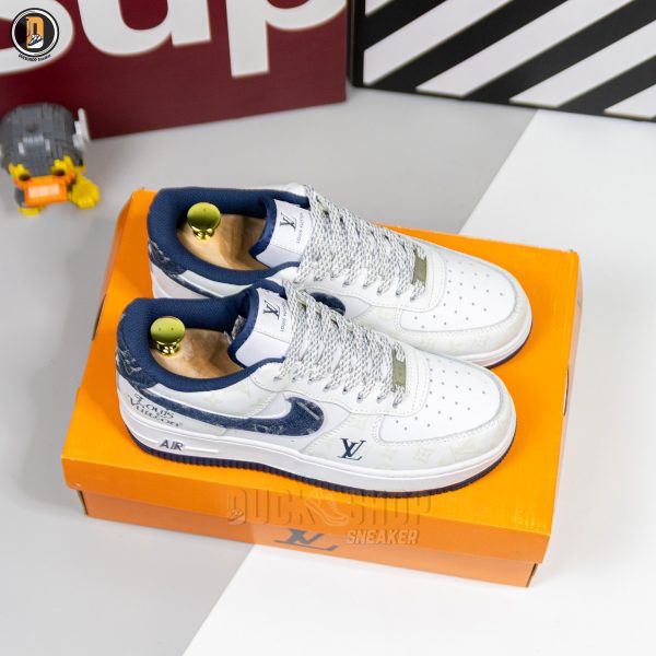 Giày Louis Vuitton x Nike Air Force 1 Low 'White Navy' - Hình ảnh 2