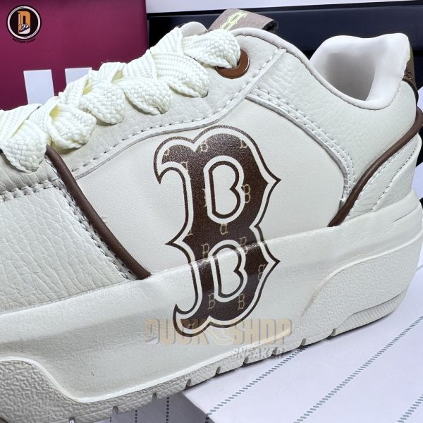Giày MLB Chunky Liner Classic Monogram Boston Red Sox Brown Siêu Cấp - Hình ảnh 4