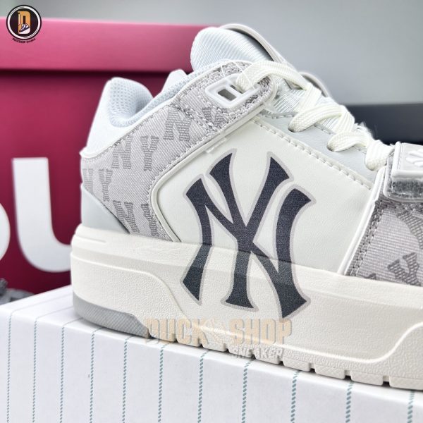 Giày MLB Chunky Liner Mid Denim New York Yankees Gray Siêu Cấp - Hình ảnh 4