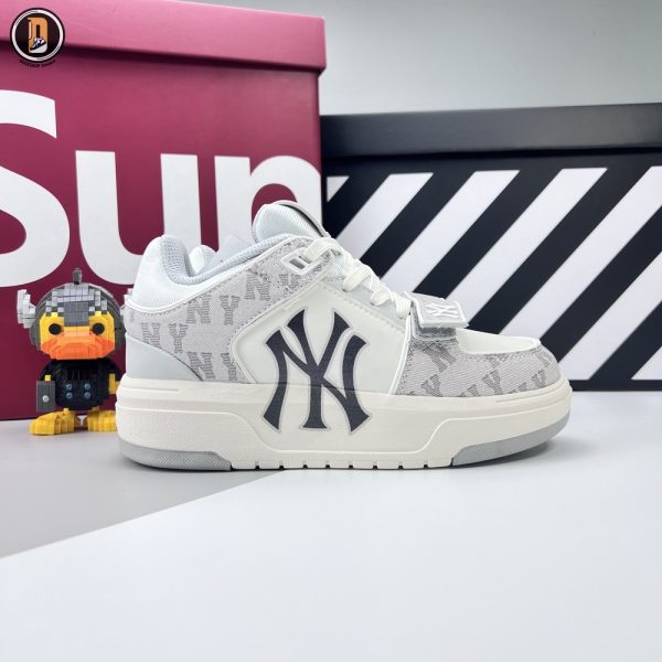 Giày MLB Chunky Liner Mid Denim New York Yankees Gray Siêu Cấp