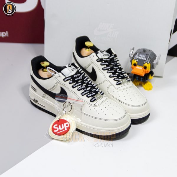 Giày Nike Air Force 1 Low Supreme Beige Black - Hình ảnh 11