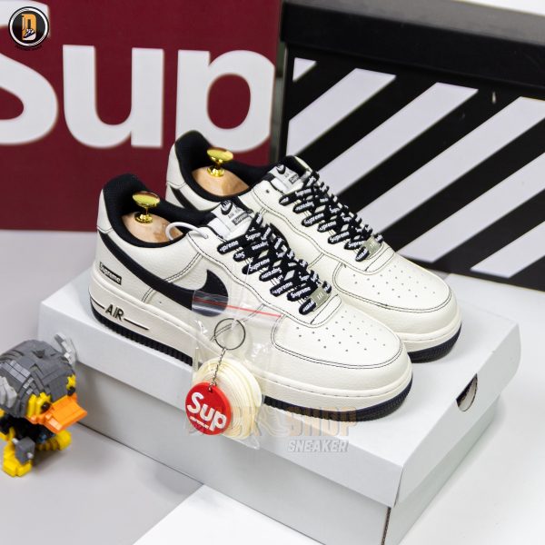 Giày Nike Air Force 1 Low Supreme Beige Black - Hình ảnh 2