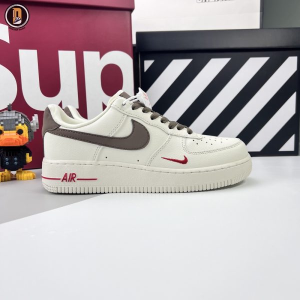 Giày Nike Air Force 1 Low White Brown Siêu Cấp