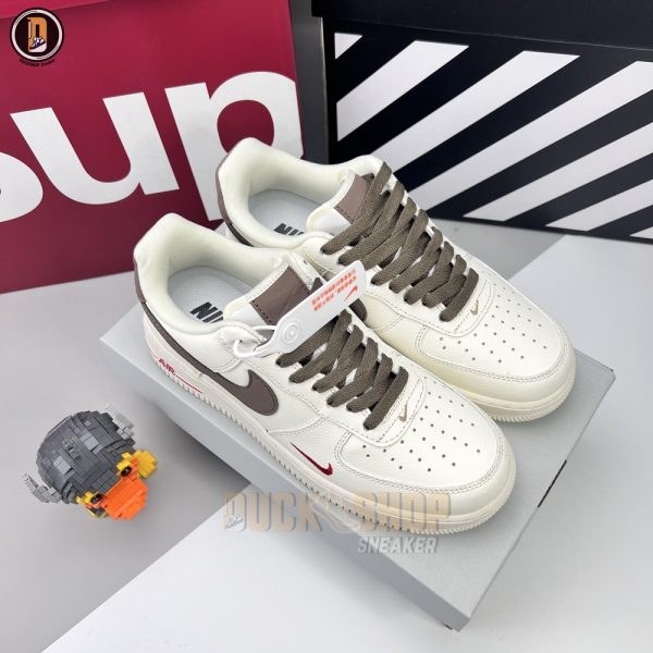 Giày Nike Air Force 1 Low White Brown Siêu Cấp - Hình ảnh 2