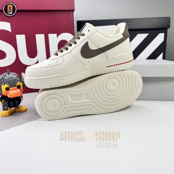 Giày Nike Air Force 1 Low White Brown Siêu Cấp - Hình ảnh 3