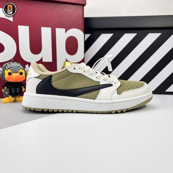 Giày Nike Air Jordan 1 Low Travis Scott Golf 'Neutral Olive' Siêu Cấp