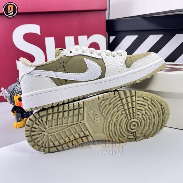 Giày Nike Air Jordan 1 Low Travis Scott Golf 'Neutral Olive' Siêu Cấp - Hình ảnh 3
