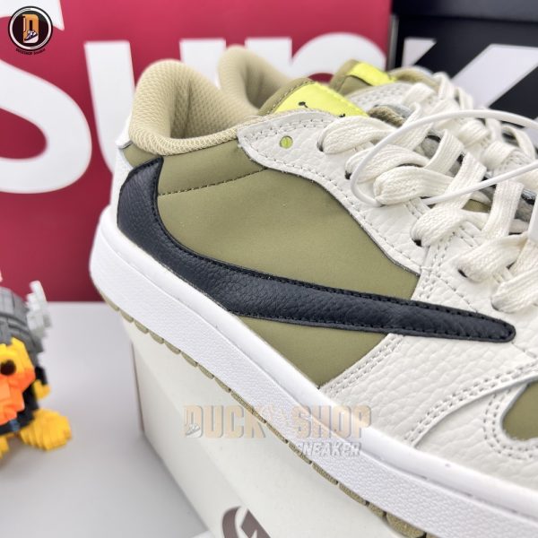 Giày Nike Air Jordan 1 Low Travis Scott Golf 'Neutral Olive' Siêu Cấp - Hình ảnh 4