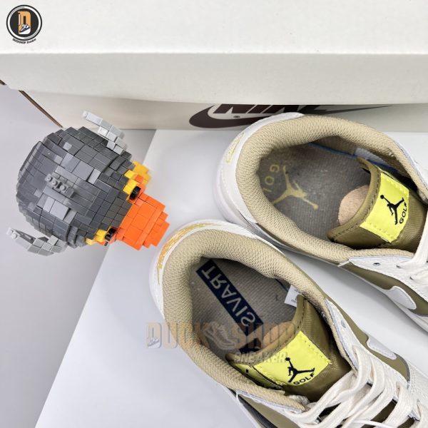 Giày Nike Air Jordan 1 Low Travis Scott Golf 'Neutral Olive' Siêu Cấp - Hình ảnh 7