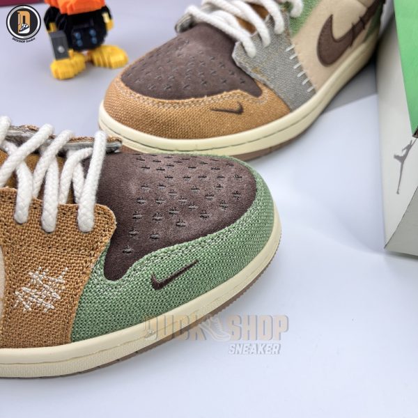 Giày Nike Zion Williamson x Air Jordan 1 Low OG 'VOODOO' Siêu Cấp - Hình ảnh 4