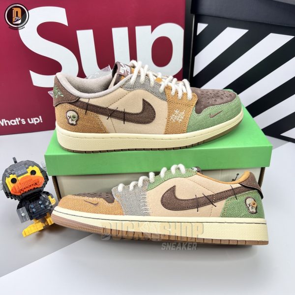 Giày Nike Zion Williamson x Air Jordan 1 Low OG 'VOODOO' Siêu Cấp - Hình ảnh 3
