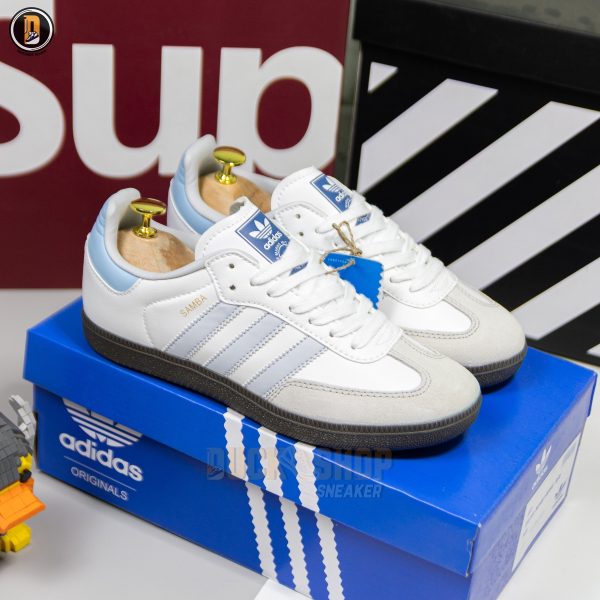 Giày Adidas Samba OG White Halo Blue Gum - Ảnh 2
