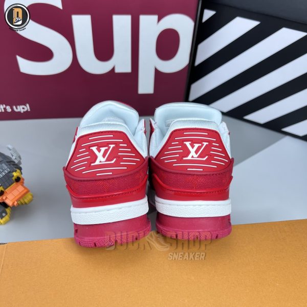 Giày Louis Vuitton LV Trainer Monogram Red Canvas - Hình ảnh 8