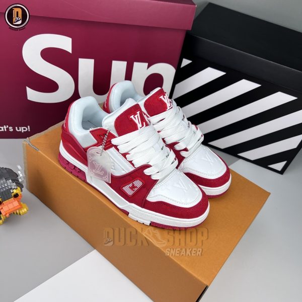 Giày Louis Vuitton LV Trainer Monogram Red Canvas - Hình ảnh 2