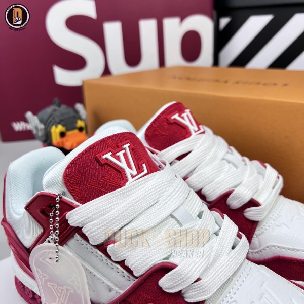 Giày Louis Vuitton LV Trainer Monogram Red Canvas - Hình ảnh 5