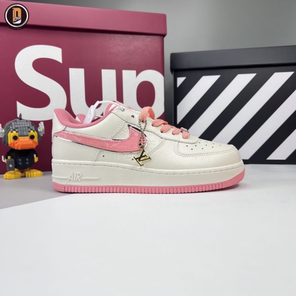 Giày Louis Vuitton x Nike Air Force 1 Low Pink Silver