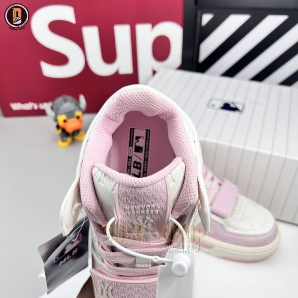Giày MLB Chunky Liner Mid Classic Monogram NY Pink - Hình ảnh 7