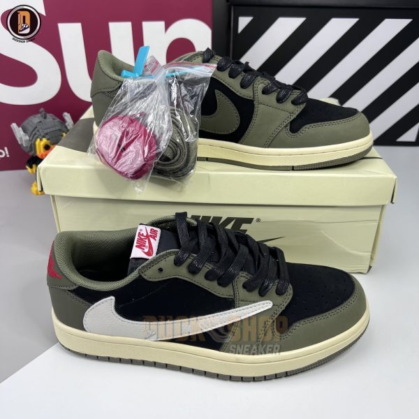 Giày Nike Air Jordan 1 Low Travis Scott Black Olive - Hình ảnh 8