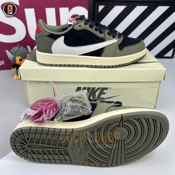 Giày Nike Air Jordan 1 Low Travis Scott Black Olive - Hình ảnh 9