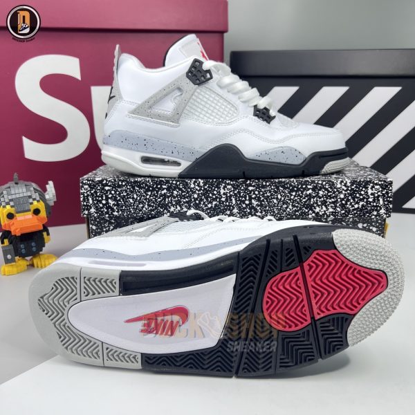 Giày Nike Air Jordan 4 Retro White Cement - Hình ảnh 8