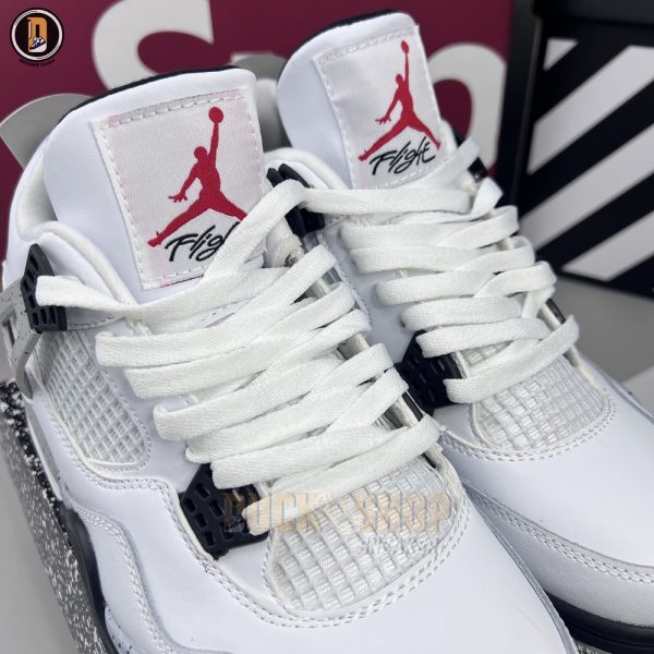 Giày Nike Air Jordan 4 Retro White Cement - Hình ảnh 4