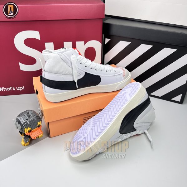 Giày Nike Blazer Mid 77 Jumbo White Black Like Auth - Hình ảnh 8